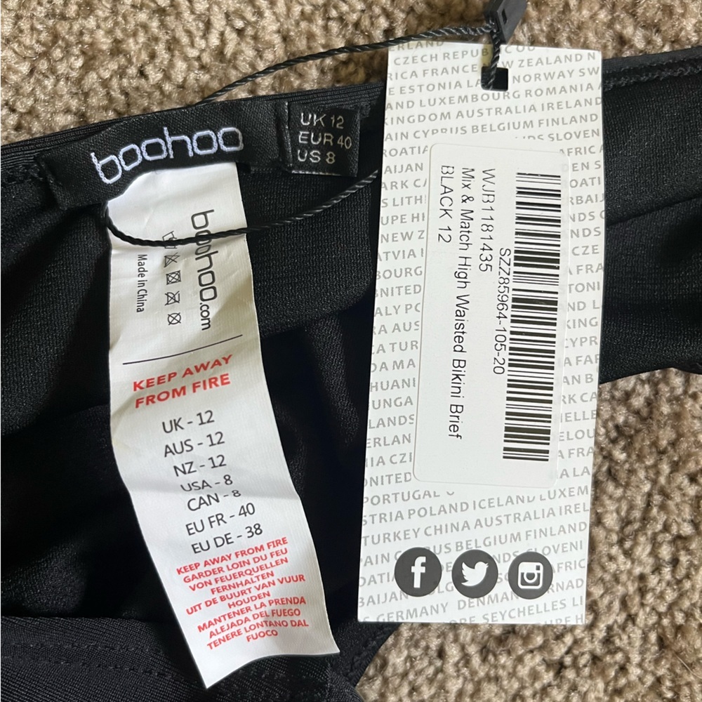 boohoo‎ black high waisted bikini brief - Picture 3 of 4